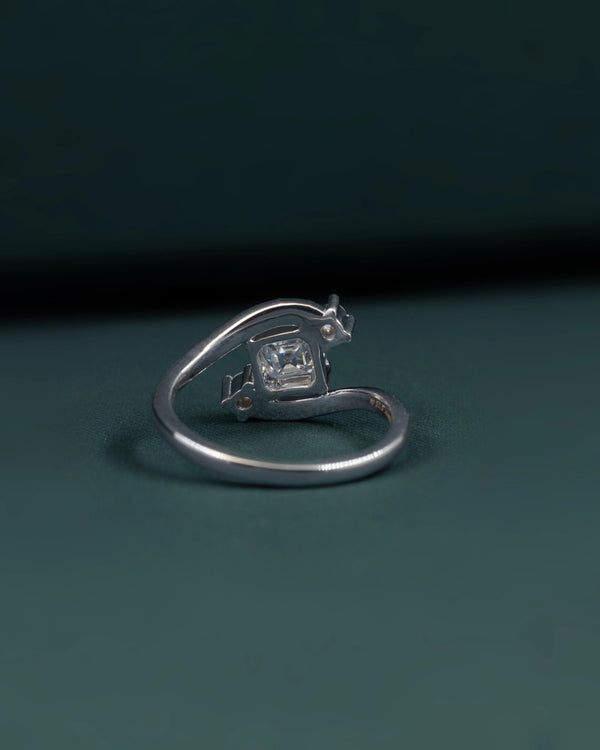 1.16 CTW Emerald Cut Lab-Grown Diamond Bypass Ring