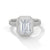 2.46 CT Emerald Cut Lab-Grown Diamond Halo Ring with Pavé Band