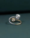 3.42 CT Round Cut CVD Lab-Grown Diamond Two Stone Bypass Ring