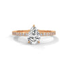 1.50 CT Pear & Round Lab-Grown Diamond Solitaire Ring with Pavé Band