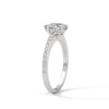 1.50 CT Pear & Round Lab-Grown Diamond Solitaire Ring with Pavé Band