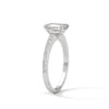 1.25 CT Emerald Cut Lab-Grown Diamond Solitaire Ring with Pavé Band