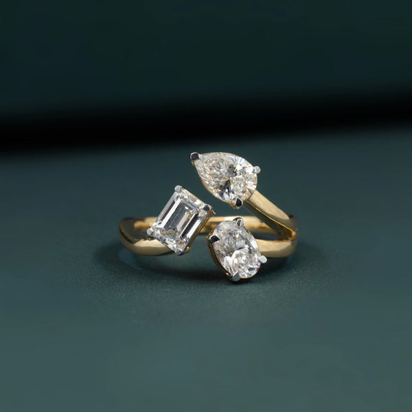 2.54 CTW Multi-Shape Open Wrap CVD Lab-Grown Diamond Ring