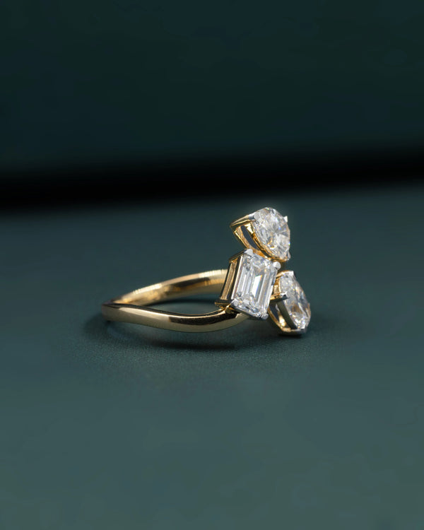 2.54 CTW Multi-Shape Open Wrap CVD Lab-Grown Diamond Ring