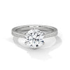 2.22 CT Total Round Lab-Grown Diamond Solitaire Ring with Pave Band