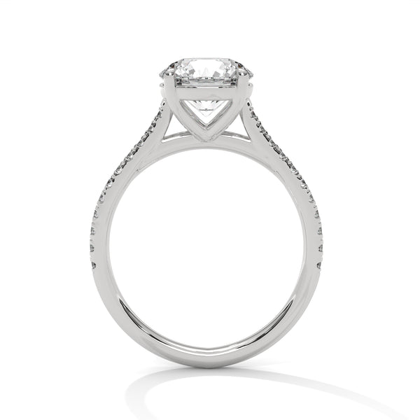 2.22 CT Round Cut Lab-Grown Diamond Pave Engagement Ring