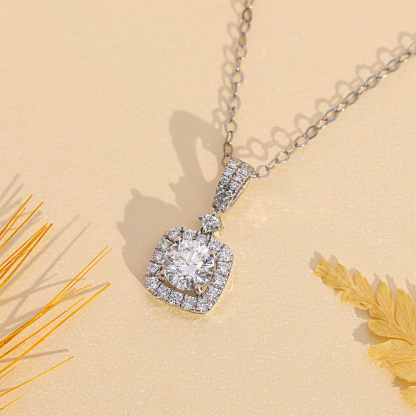 1.68 CT Round Brilliant Halo Lab-Grown Diamond Pendant