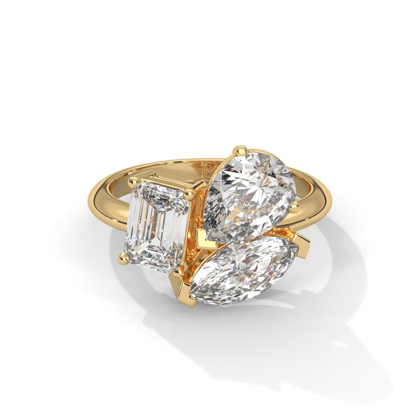 3.50 CT Multi-Shape Lab-Grown Diamond Statement Ring