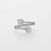 1.32 CT Total Round Lab-Grown Diamond Open Wrap Ring with Pavé Band