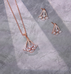 1.40 CT Marquise & Round Lab-Grown Diamond Geometric Pendant & Earring Set