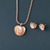 98.25 CT Oval & Round Lab-Grown Diamond Contemporary Heart Pendant & Earring Set