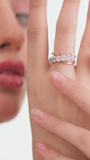 1.62 CT Total Oval Lab-Grown Diamond Curved Wrap Band Ring