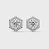 2.02 CT Round Halo Hexagon CVD Lab-Grown Diamond Earrings