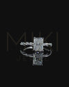 2.16 CTW Emerald Cut Lab-Grown Diamond Twisted Pave Solitaire Ring