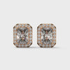 1.79 CT Emerald Cut Halo CVD Lab-Grown Diamond Stud Earrings