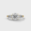 3.00 CT Total Round & Pear Lab-Grown Diamond Three Stone Ring
