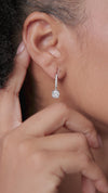 2.66 CTW Cushion Cut CVD Lab-Grown Diamond Drop Hoop Earrings with Pavé Accents