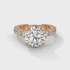 6.89 CT Round Lab-Grown Diamond Solitaire Ring with Pave Band