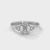 1.36 Ct Total Emerald Cut CVD Lab-Grown Diamond Three-Stone Ring