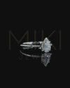 1.09 CTW Pear Cut CVD Lab-Grown Diamond Pavé Solitaire Ring