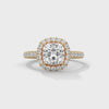 2.61 CT Cushion Cut Lab-Grown Diamond Halo Engagement Ring