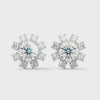 1.40 CT Round Brilliant Floral Halo CVD Lab-Grown Diamond Stud Earrings
