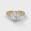 6.89 CT Round Lab-Grown Diamond Solitaire Ring with Pave Band