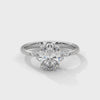 2.11 CT Oval Lab-Grown Diamond Three-Stone Ring with Marquise & Round Accents
