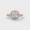 2.61 CT Cushion Cut Lab-Grown Diamond Halo Engagement Ring