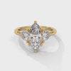 4.10 CT Marquise Cut Lab-Grown Diamond Three-Stone Ring with Side Accents