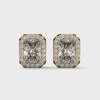 1.79 CT Emerald Cut Halo CVD Lab-Grown Diamond Stud Earrings