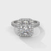 3.33 CT Radiant Cut Halo Lab-Grown Diamond Ring with Round Accent Diamonds