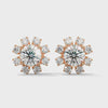 1.40 CT Round Brilliant Floral Halo CVD Lab-Grown Diamond Stud Earrings