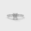 1.25 CT Emerald Cut Lab-Grown Diamond Solitaire Ring with Pavé Band