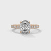 2.46 CT Oval Cut Lab-Grown Diamond Halo Engagement Ring with Pavé Band