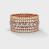 5.56 CT Round & Oval Lab-Grown Diamond Multi-Row Eternity Band Ring