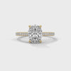 1.04 CT Oval Cut Lab-Grown Diamond Pave Engagement Ring