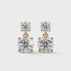 3.80 CT Round Brilliant CVD Lab-Grown Diamond Drop Stud Earrings