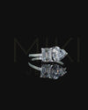 2.66 CTW Pear & Emerald Cut Lab-Grown Diamond Two-Stone Ring in Gold