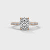 1.04 CT Oval Cut Lab-Grown Diamond Pave Engagement Ring