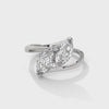 2.00 CT Marquise Lab-Grown Diamond Twin Stone Open Ring
