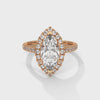 2.72 CT Pear & Round Lab-Grown Diamond Halo Engagement Ring