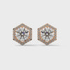 2.02 CT Round Halo Hexagon CVD Lab-Grown Diamond Earrings
