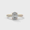 2.46 CT Oval Cut Lab-Grown Diamond Halo Engagement Ring with Pavé Band