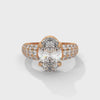 3.95 CT Oval & Round Lab-Grown Diamond Multi-Row Pave Luxury Ring