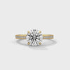 2.21 CT Total Round Lab-Grown Diamond Solitaire Ring with Pave Band