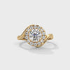 1.35 CT Round Lab-Grown Diamond Halo Twist Ring