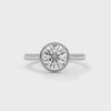 2.14 CT Round Cut Lab-Grown Diamond Bezel Halo Engagement Ring