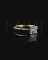 1.10 CTW Princess Cut CVD Lab-Grown Diamond Pavé Solitaire Ring