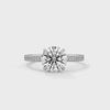2.21 CT Total Round Lab-Grown Diamond Solitaire Ring with Pave Band